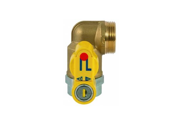 ANGLE VALVE W/PRESS. PLUG NO KEY 1"